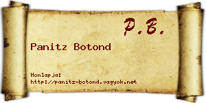Panitz Botond névjegykártya